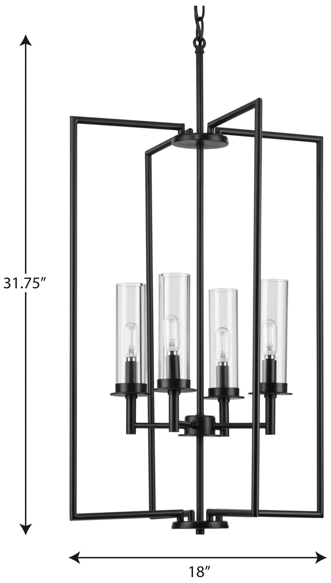 Image 4 Kellwyn Collection Four-Light Clear Glass Foyer Pendant Light more views
