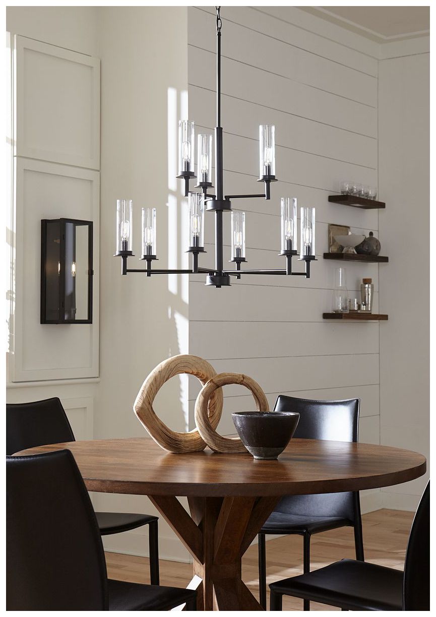 Image 3 Kellwyn Collection Nine-Light Clear Glass Chandelier Light more views