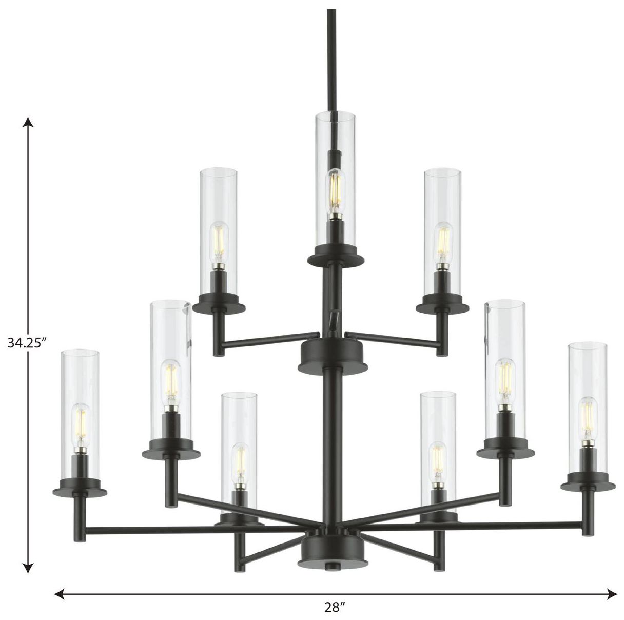 Image 4 Kellwyn Collection Nine-Light Clear Glass Chandelier Light more views