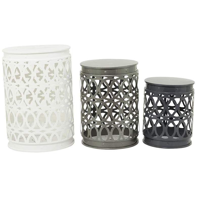 Image 2 Kelly 15 3/4" Wide Gray White Nesting Accent Tables Set of 3