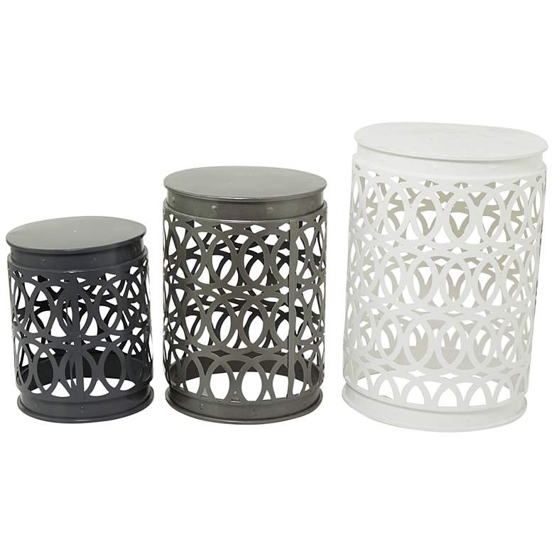 Image 5 Kelly 15 3/4" Wide Gray White Nesting Accent Tables Set of 3 more views