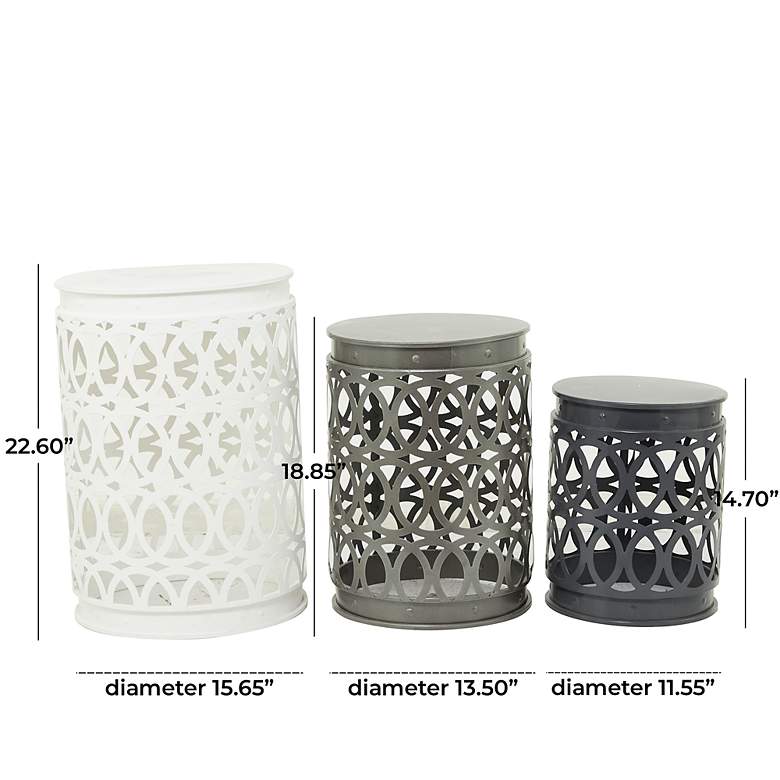 Image 6 Kelly 15 3/4" Wide Gray White Nesting Accent Tables Set of 3 more views