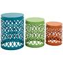 Kelly 16" Wide Blue Green Orange Nesting Accent Tables Set of 3