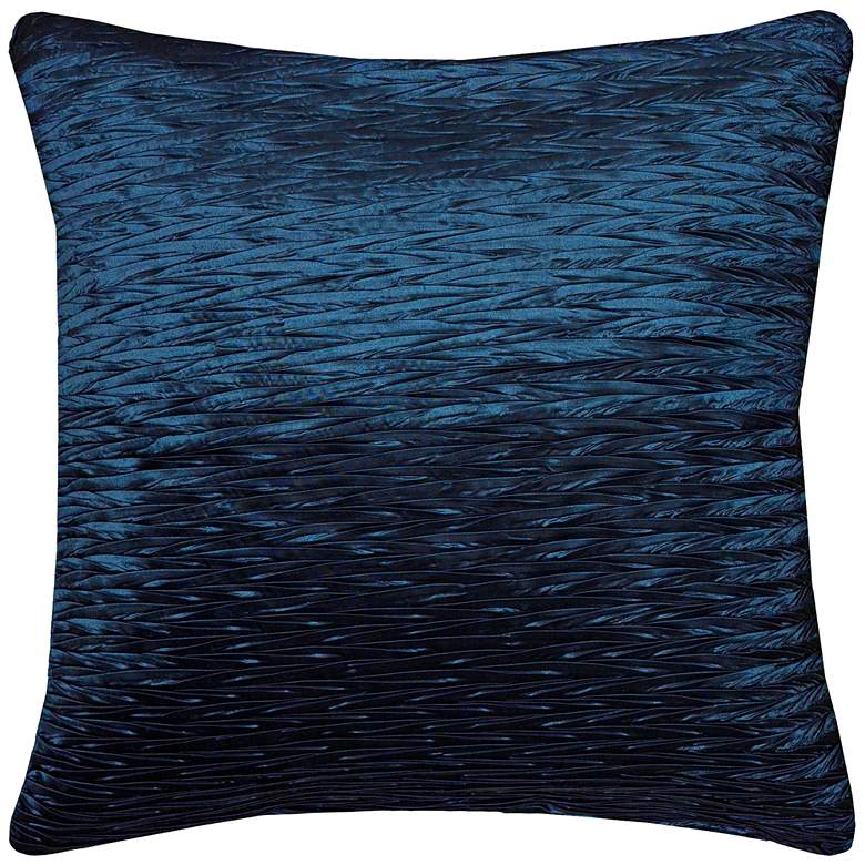 Image 1 Kelly Blue Solid Crinkle Poly Sheen 18 inch Square Throw Pillow