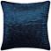 Kelly Blue Solid Crinkle Poly Sheen 18" Square Throw Pillow