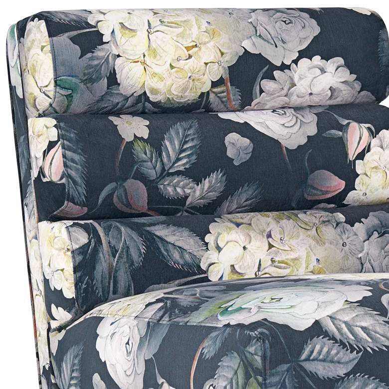 Image 3 Kelly Floral Channel Tufted Velvet Accent Chair more views