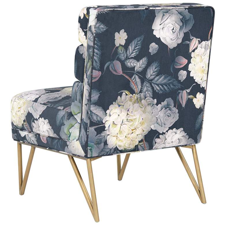 Image 6 Kelly Floral Channel Tufted Velvet Accent Chair more views