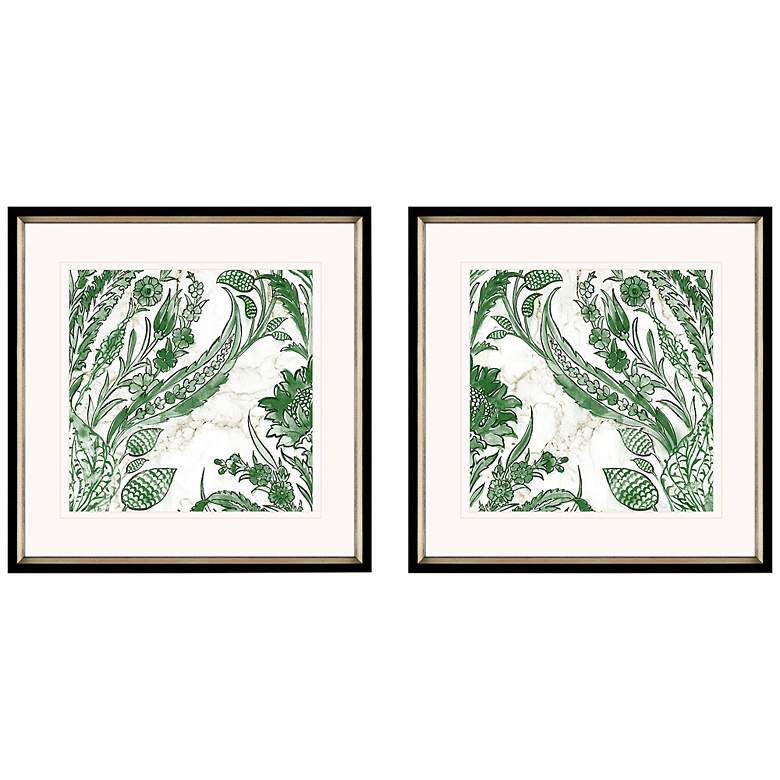 Image 3 Kelly Ikat I 26 inch Square 2-Piece Giclee Framed Wall Art Set
