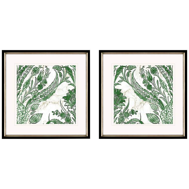 Image 3 Kelly Ikat I 26" Square 2-Piece Giclee Framed Wall Art Set