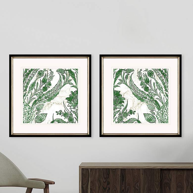 Image 2 Kelly Ikat I 26" Square 2-Piece Giclee Framed Wall Art Set
