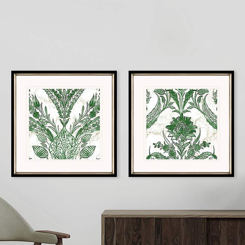 Image 2 Kelly Ikat II 26" Square 2-Piece Giclee Framed Wall Art Set
