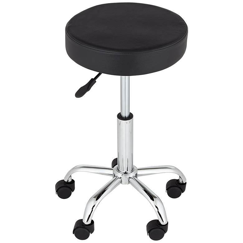 Image 4 Kelly Rolling Chrome Adjustable Swivel Office Stool more views