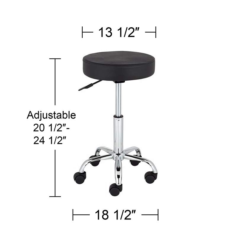 Image 6 Kelly Rolling Chrome Adjustable Swivel Office Stool more views
