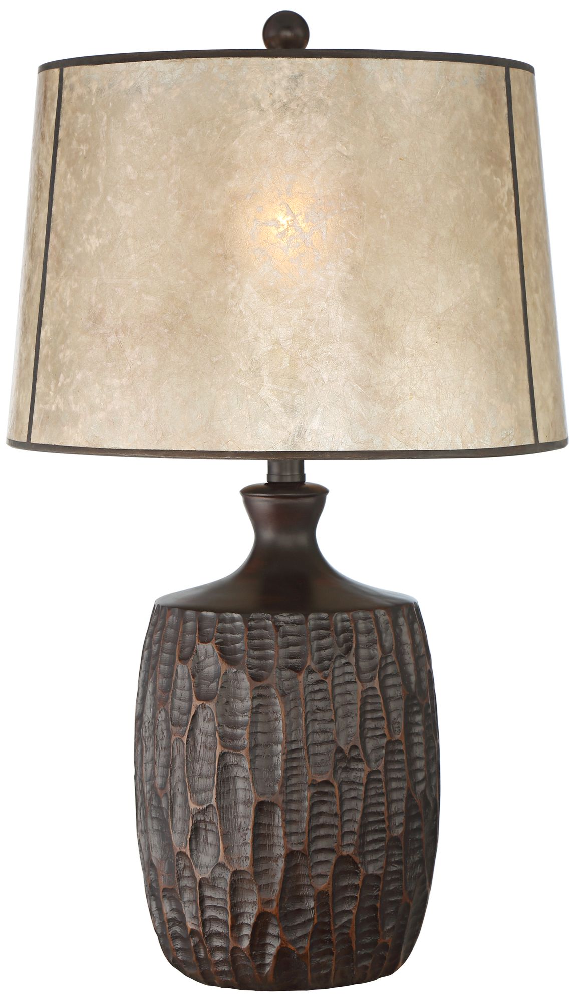 Kelly Rustic Farmhouse Table Lamp with Mica Shade and USB Cord