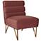 Kelly Salmon Velvet Channel Tufted Accent Chair