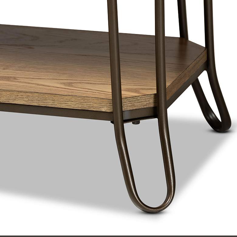 Image 4 Kellyn 43" Wide Oak Brown Wood 3-Drawer Console Table� more views