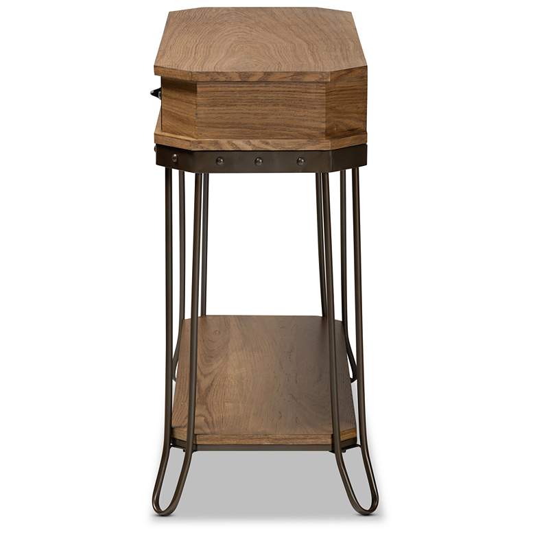 Image 7 Kellyn 43" Wide Oak Brown Wood 3-Drawer Console Table� more views