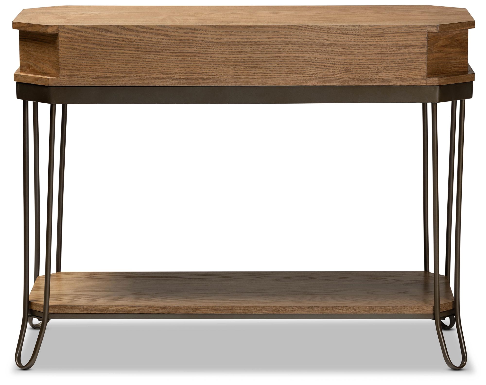 Kellyn 43" Wide Oak Brown Wood 3-Drawer Console Table�