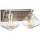 Kelsey 17"W Weathered Zinc and Polished Nickel Bath Light