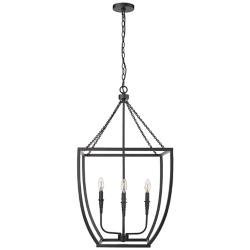 Kelsey 20" Wide Matte Black 4-Light Pendant