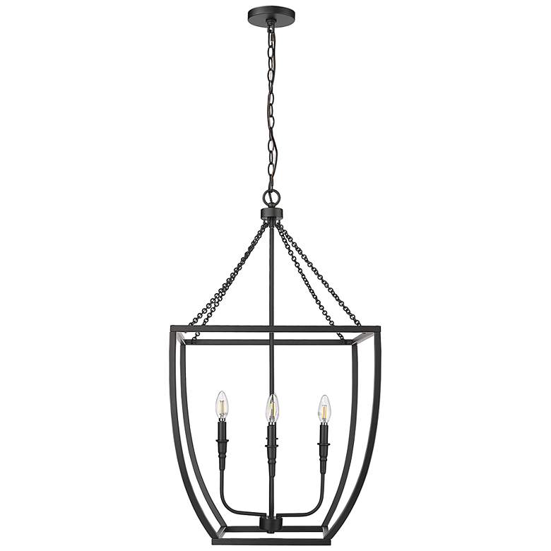 Image 3 Kelsey 20" Wide Matte Black 4-Light Pendant more views