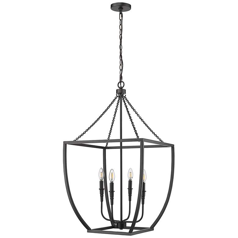 Image 4 Kelsey 20" Wide Matte Black 4-Light Pendant more views