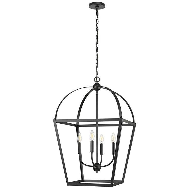 Image 3 Kelsey 20" Wide Matte Black 4-Light Pendant more views