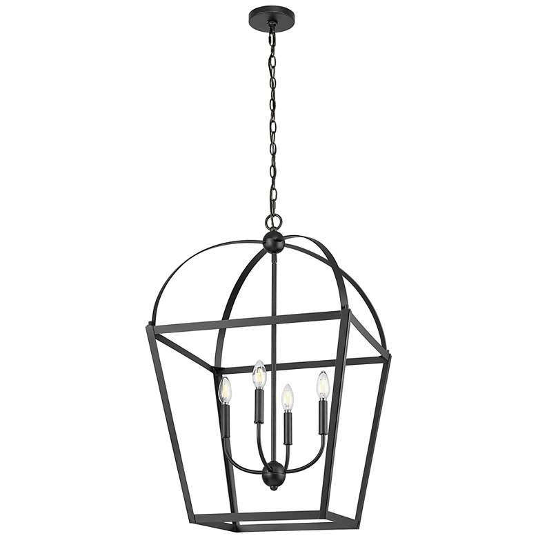 Image 4 Kelsey 20" Wide Matte Black 4-Light Pendant more views