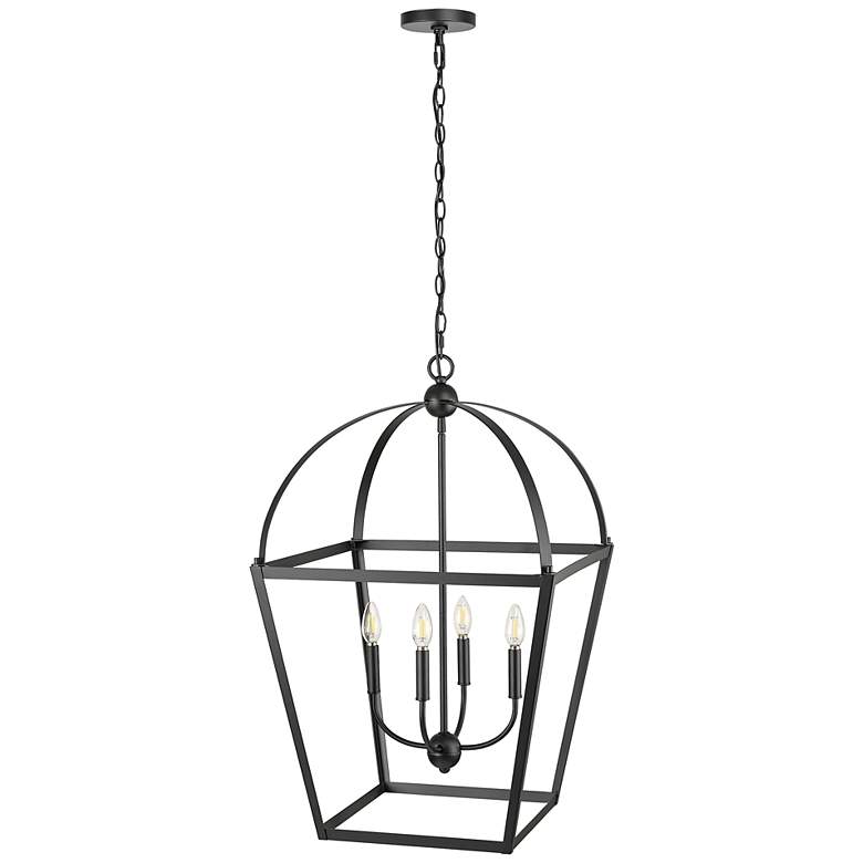 Image 5 Kelsey 20" Wide Matte Black 4-Light Pendant more views