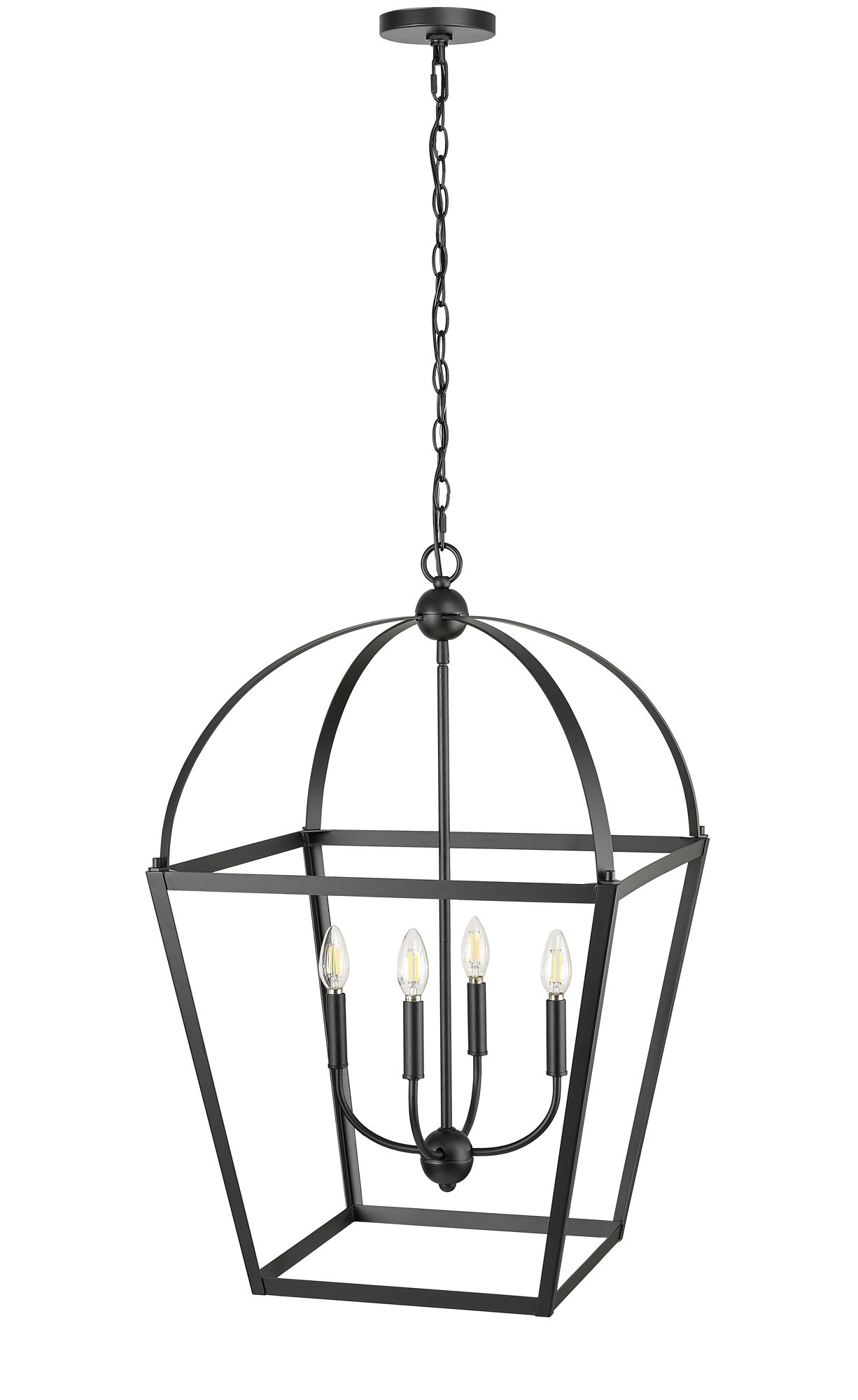 Kelsey 20" Wide Matte Black 4-Light Pendant