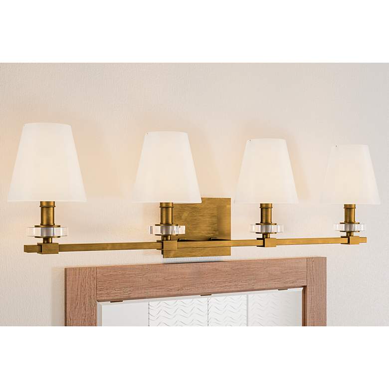 Image 1 Kelsey Glen 32 1/4" Wide Weathered Brass 4-Light Bath Light