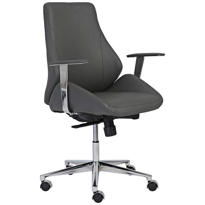Image 1 Kelsey Gray Faux Leather Low Back Office Chair