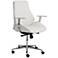Kelsey White Faux Leather Low Back Office Chair