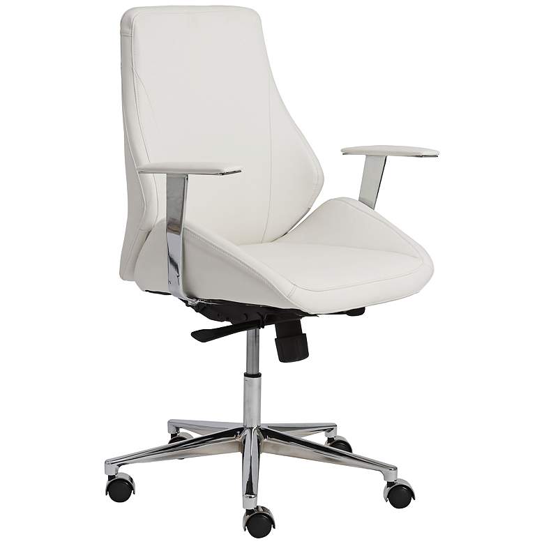Image 1 Kelsey White Faux Leather Low Back Office Chair