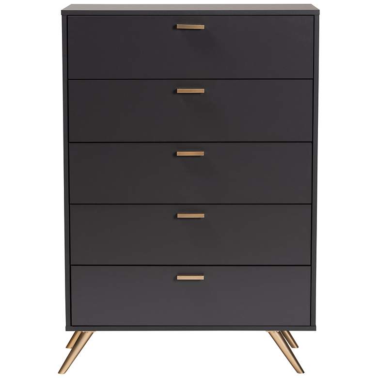 Image 6 Kelson 32 1/2" Wide Dark Gray 5-Drawer Accent Chest more views