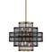 Kelvin 20" Wide Warm Brass Black 6-Light Tiered Pendant