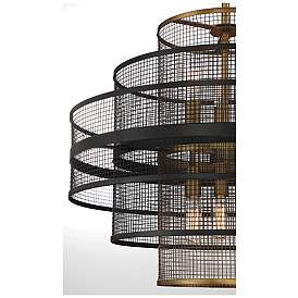 Image5 of Kelvin 20" Wide Warm Brass Black 6-Light Tiered Pendant more views