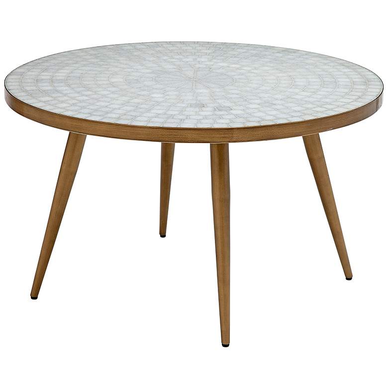 Image 1 Kemira 32" Wide Antique Brass Round Cocktail Table