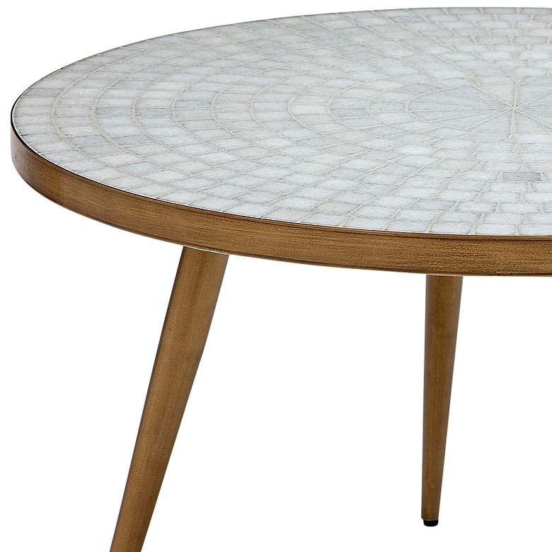 Image 2 Kemira 32 inch Wide Antique Brass Round Cocktail Table more views