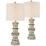 Kemper Distressed Robin&#39;s Egg Blue Table Lamps Set of 2