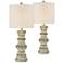 Kemper Distressed Robin's Egg Blue Table Lamps Set of 2
