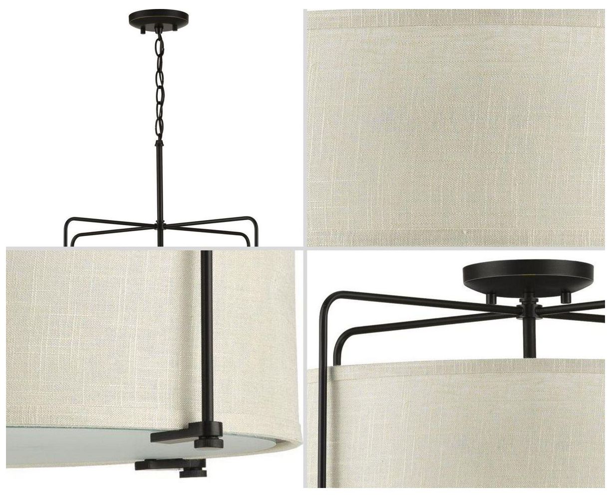 Kempsey Collection Three-Light Semi-Flush Convertible