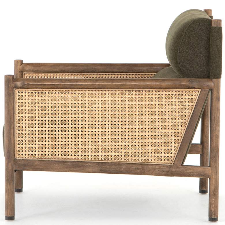 Image 6 Kempsey Modern Sutton Olive Parawood and Rattan Chair more views