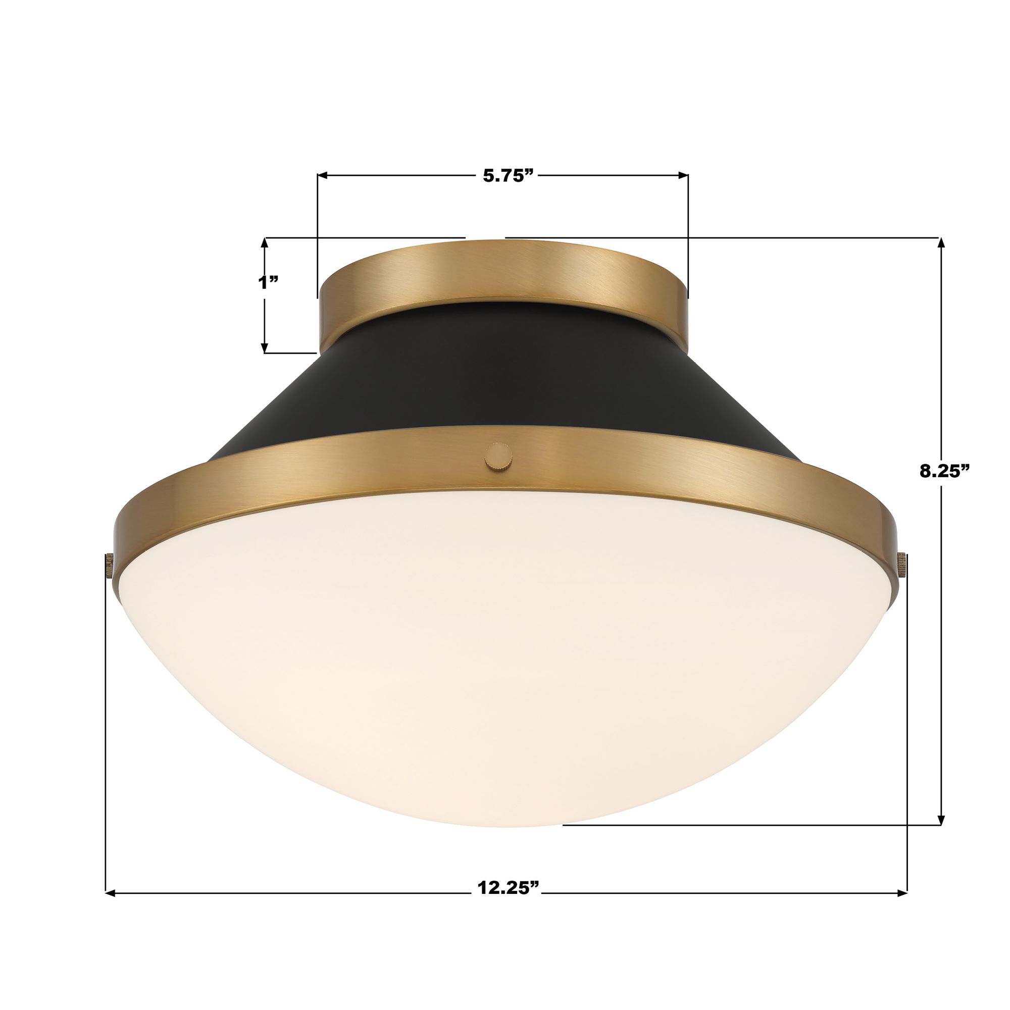 Kendal 16 1/4" Wide Gold and Matte Black Ceiling Light