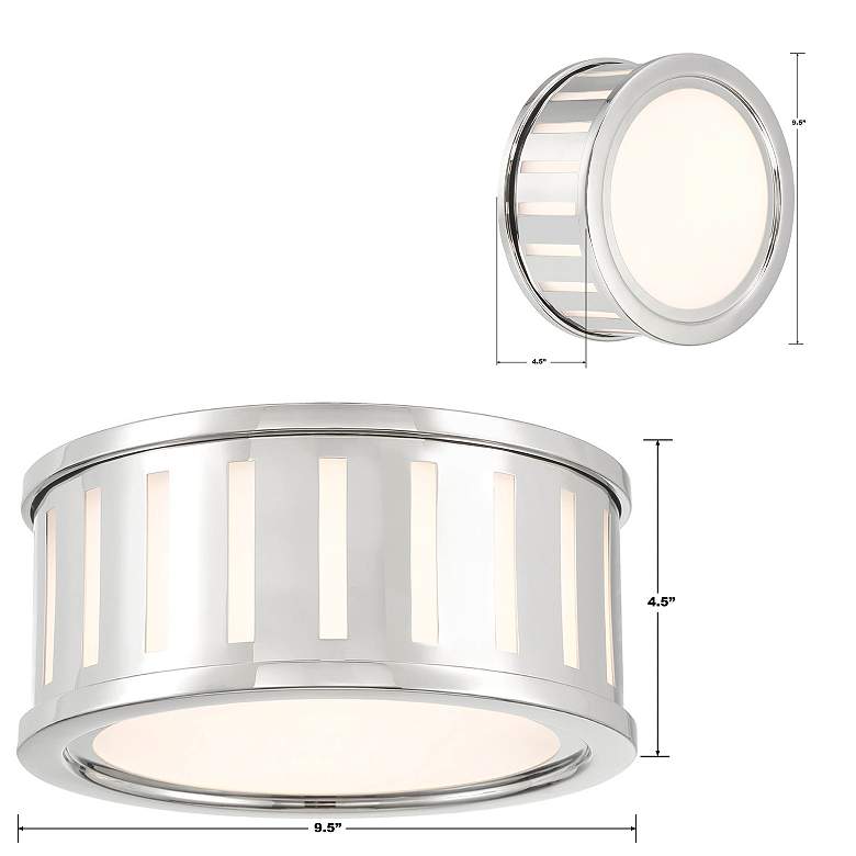 Image 7 Kendal 2 light polished nickel flush mount more views