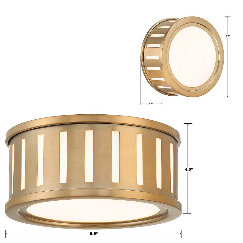 Image 7 Kendal 2 light vibrant gold flush mount more views