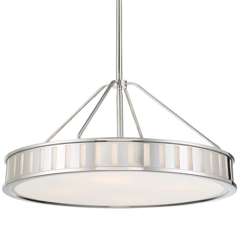 Image 2 Kendal 22 1/2" Wide Polished Nickel Drum Pendant Light