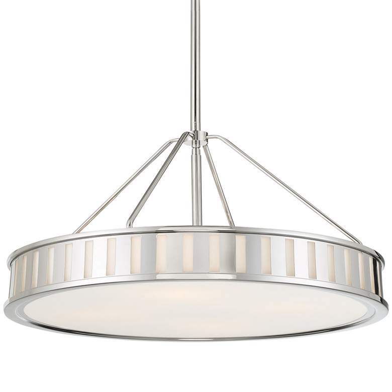 Image 2 Kendal 22 1/2 inch Wide Polished Nickel Drum Pendant Light