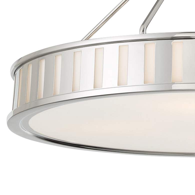 Image 3 Kendal 22 1/2" Wide Polished Nickel Drum Pendant Light more views