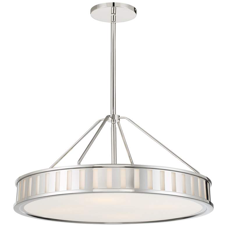 Image 5 Kendal 22 1/2 inch Wide Polished Nickel Drum Pendant Light more views